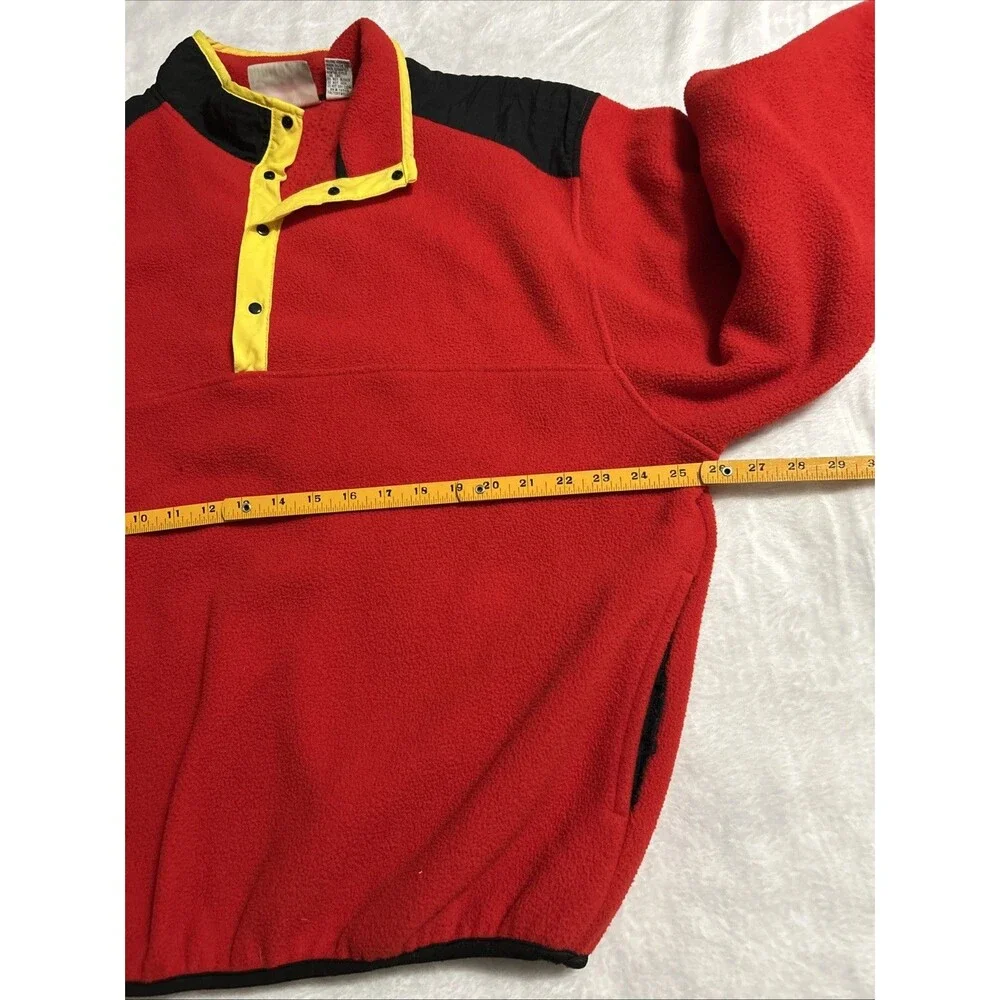 VTG 90's Marlboro Fleece Pullover Sweatshirt  1/4 Snap Red Mens XL WITH FLAW
